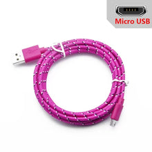 Load image into Gallery viewer, 2.4A Micro USB Cable 0.5m/1m/2m/3m Data Sync USB Charge Cable For Samsung Huawei Xiaomi Android Nylon Braided Microusb Data Cord