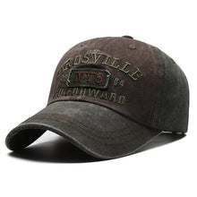 Load image into Gallery viewer, Four Seasons Men Baseball Cap Casual Distressed Washed Cotton Letter Embroidered Cap Bent Brim Dome Casual Sun Protection Hat