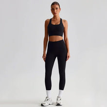 Load image into Gallery viewer, Naked Feel Yoga Set Women Fitness Sportswear 2 Piece Strappy Sports Bra High Waist Gym Leggings Workout Outfit Active Wear