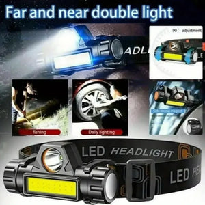 Rechargeable COB LED USB Headlamp Magnetic Waterproof Outdoor Fishing Torch