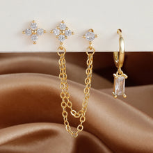 Load image into Gallery viewer, 3PCS Exquisite Stainless Steel 12 Constellation Birthstone Earrings Set for Woman Cartilage Piercing Earrings Fashion Jewelry