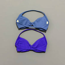 Load image into Gallery viewer, HISTELLO Strappy Bra Gym Top Women High Support Thin Strap Halter Sports Seamless Bras Scrunch Push-up Workout Yoga Tank Tops
