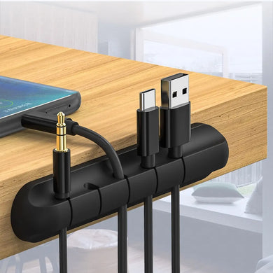 Desk Cable Organizer! 5-Hole, USB, Mouse, Headset, Silicone