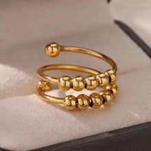 Load image into Gallery viewer, Stainless Steel Zircon Geometric Rings For Women Luxury Evil Eye Gold Color Adjustable Trendy Wedding Aesthetic Jewerly Gift