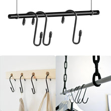 Load image into Gallery viewer, 10pcs 6.2cm Heavy-Duty Black S-Shaped Hooks for Kitchen, Bathroom, Bedroom, Office