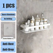 Load image into Gallery viewer, Bathroom Shelf No Drill Wall Mounted Shampoo Bottle Shower Corner Rack Toilet Storage Rack Aluminum Bathroom Kitchen Accessories