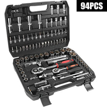 Load image into Gallery viewer, 94pcs Ratchet Wrench Set Car Repair Tool 1/4 1/2 Ratchet Torque Wrench Combo Kit with Sockets Metric Bit Hand Tool