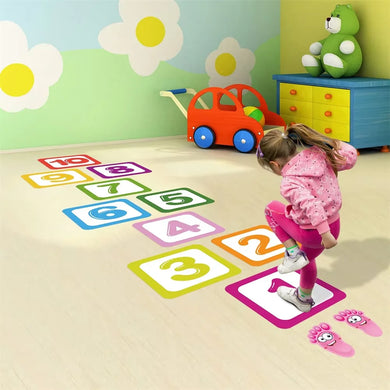 Hopscotch Floor Stickers 10PCS Waterproof Number Game for Kids Room Decor