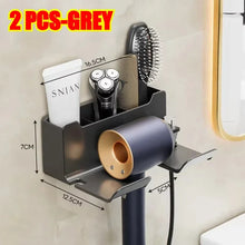 Load image into Gallery viewer, Hair Dryer Holder Wall Dryer Cradle Straightener Stand Hairdryer Organizer Box Toilet Blower Holder Shelf Bathroom Accessories