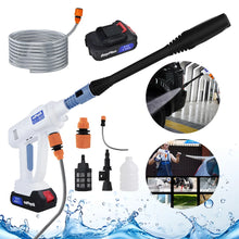 Load image into Gallery viewer, Rechargeable jet washer, portable high-pressure car wash, 6-in-1 nozzle, for garden, windows, cars and motorbikes