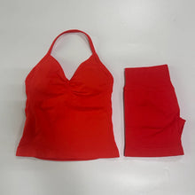 Load image into Gallery viewer, No Logo 2Pcs Gym Set Women Backless Tank Tops High Waist Scrunch Seamless Shorts Gym Suit Fitness Clothes Activewear Workout Set
