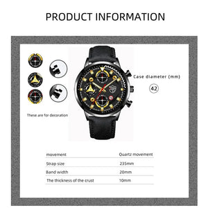 3PCS Set: Men's Fashion Sports Bracelet, Necklace & Quartz Wrist Watch - Casual Classic