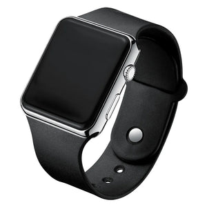 Digital LED Watch – Unisex Square Design with Silicone Strap