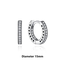 Load image into Gallery viewer, Original 925 Sterling Silver Earrings 2025 Stud Hoop Crystal Earings For Women Rose Gold Crown Heart Infinity Bee Earing Jewelry