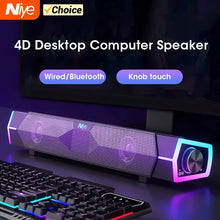 Load image into Gallery viewer, 4D Computer Speakers Bluetooth 5.0 Wired Loudspeaker Surround Soundbar Speaker Stereo Subwoofer Sound bar for Laptop Notebook PC