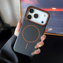 Load image into Gallery viewer, Frosted Hit Color Lichee Pattern Magnetic Phone Case For iPhone 17 Air 16 15 14 13 12 11 Pro Max Plus For Magsafe TPU Soft Cover