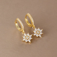 Load image into Gallery viewer, Luxury Stainless Steel Star Dangle Earrings For Women Sparkling Zircons Geometric Ear Piercing Earring Fashion Jewelry aretes