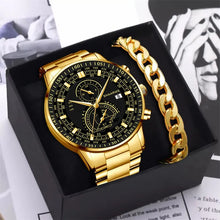 Load image into Gallery viewer, Men&#39;s Luxury Stainless Steel Quartz Wristwatch Calendar Luminous Business Casual Watch