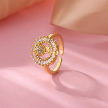 Load image into Gallery viewer, Stainless Steel Zircon Geometric Rings For Women Luxury Evil Eye Gold Color Adjustable Trendy Wedding Aesthetic Jewerly Gift