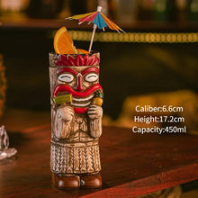 Load image into Gallery viewer, Hawaiian Style Brown Tiki Mug Creative Cocktail Mug Cup Zombie Ceramic Tiki Mug Drinkware Cup Mug For Tiki Bar Party