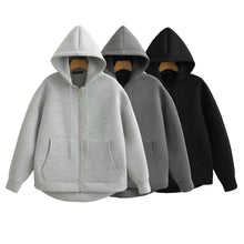 Load image into Gallery viewer, HH Autumn Women Casual Hooded Jacket Loose Oversize Zipper Hoodie Sweatshirts Solid Coat Office Lady Chic Outwear Tops