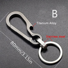 Load image into Gallery viewer, Titantium Carabiner Keychain Carabiner Hook Key Ring Key Holder with Bottle Opener for Camping Hiking Fishing Travel Outdoor