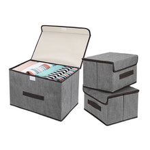 Load image into Gallery viewer, Gray Fabric Fold Storage Box | Home Clothing Toy Organizer