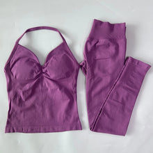 Load image into Gallery viewer, No Logo Seamless Gym Set Women Tank Tops High Waist Scrunch Yoga Leggings Fitness Clothes Workout Sets Gym Suit Activewear