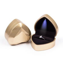 Load image into Gallery viewer, 1 Pcs LED Jewelry Ring Box Luxury Velvet Rubber Necklace Pendant Gifts Display With Light For Proposal Engagement Wedding Case