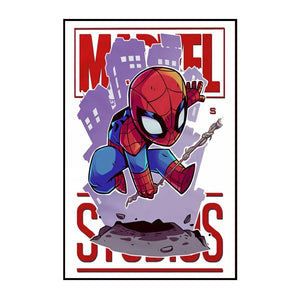 Marvel Wall Art Posters SpiderMan Iron Man Avengers Superhero Disney Kid Room Decor Cartoon Canvas Painting Picture Print