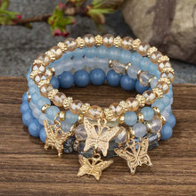 Load image into Gallery viewer, 4Pcs Bohemian Butterfly Charm Bracelet Set Crystal Beads Fashion Jewelry