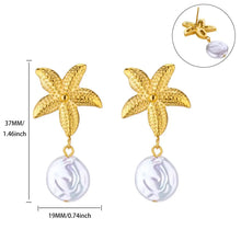 Load image into Gallery viewer, Vintage Summer Starfish Stainless Steel Stud Earrings For Women Simple Star Shell Earrings Stud Ocean Party Jewelry Gift 2025