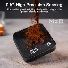 Load image into Gallery viewer, 1Set Electronic Coffee Scale with Silicone Pad Digital Coffee Scale with Timer LED Display USB Charging Home Cafe Use Good Gift