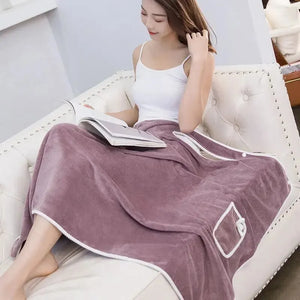 Wearable Bath Towel for Women - 140x85cm Fast Drying Wrap for Beach, Spa, Gym, Shower