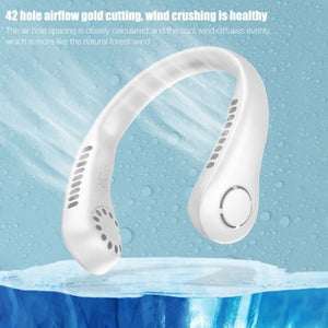 Portable Bladeless Neck Fan Rechargeable Mini Air Cooler 3-Speed Hanging Neck Fan