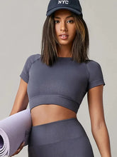 Load image into Gallery viewer, Women Yoga Top Seamless Sport T Shirts Fitness Clothes Short Sleeve Yoga Shirt Gym Top Running Active Wear Sport Top