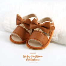 Load image into Gallery viewer, Meckior Summer Baby Sandals Anti-Slip Toddler Flats Bow Crib Shoes