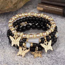Load image into Gallery viewer, 4Pcs Bohemian Butterfly Charm Bracelet Set Crystal Beads Fashion Jewelry