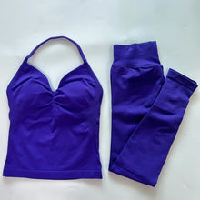 Load image into Gallery viewer, No Logo Seamless Gym Set Women Tank Tops High Waist Scrunch Yoga Leggings Fitness Clothes Workout Sets Gym Suit Activewear