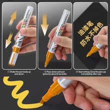 Load image into Gallery viewer, Car paint scratches repair brush pen waterproof water paint marker pen car tire tread care automotive  black white red silver