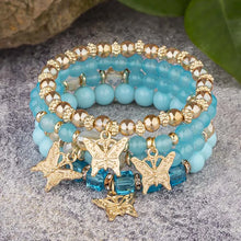 Load image into Gallery viewer, 4Pcs Bohemian Butterfly Charm Bracelet Set Crystal Beads Fashion Jewelry