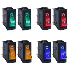 Load image into Gallery viewer, LED Illuminated Rocker Toggle Switch SPST 3 Pin 2 Position Mini Boat DIY Household