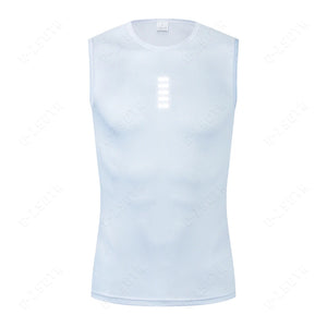 Men's Cycling Base Layer Vest – Quick-Dry Reflective Undershirt for Road Bike