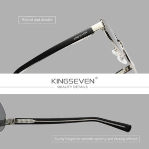 KINGSEVEN Oval Polarized Sunglasses - Retro Alloy Frame, UV400 Anti-glare