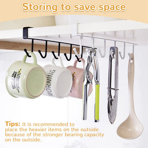 Iron 6-Hook Storage Shelf: Versatile Organizer for Kitchen and Wardrobe