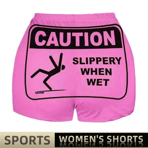 Women's Pink Printed Sleep Shorts Casual Lounge Boxers Pajamas Bottoms S M L