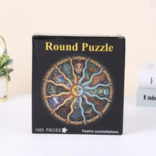 Load image into Gallery viewer, 1000 Piece Round Moon Puzzle 12 Constellations Space Game