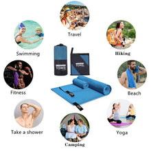 Load image into Gallery viewer, Fast Dry Microfiber Towel Sports Swimming Beach Ultra-soft Absorbent Gym Golf