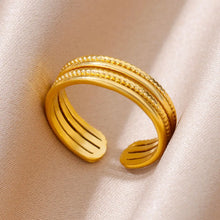 Load image into Gallery viewer, 316L Stainless Steel Rings for Women Gold Color Never Fade Luxury Classic rings wedding couple rings Jewelry Free Shipping