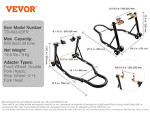 Load image into Gallery viewer, SucceBuy Motorcycle Stand Lift 850lbs Front Rear Combo Stand Lift Stand Front&amp;Rear Wheel Fork Stand Heavy Duty Rear Wheel Stand